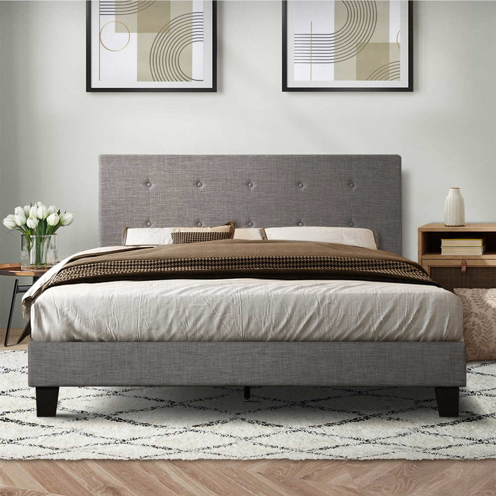Stylish Fabric Wooden Bed Frame with Durable Design