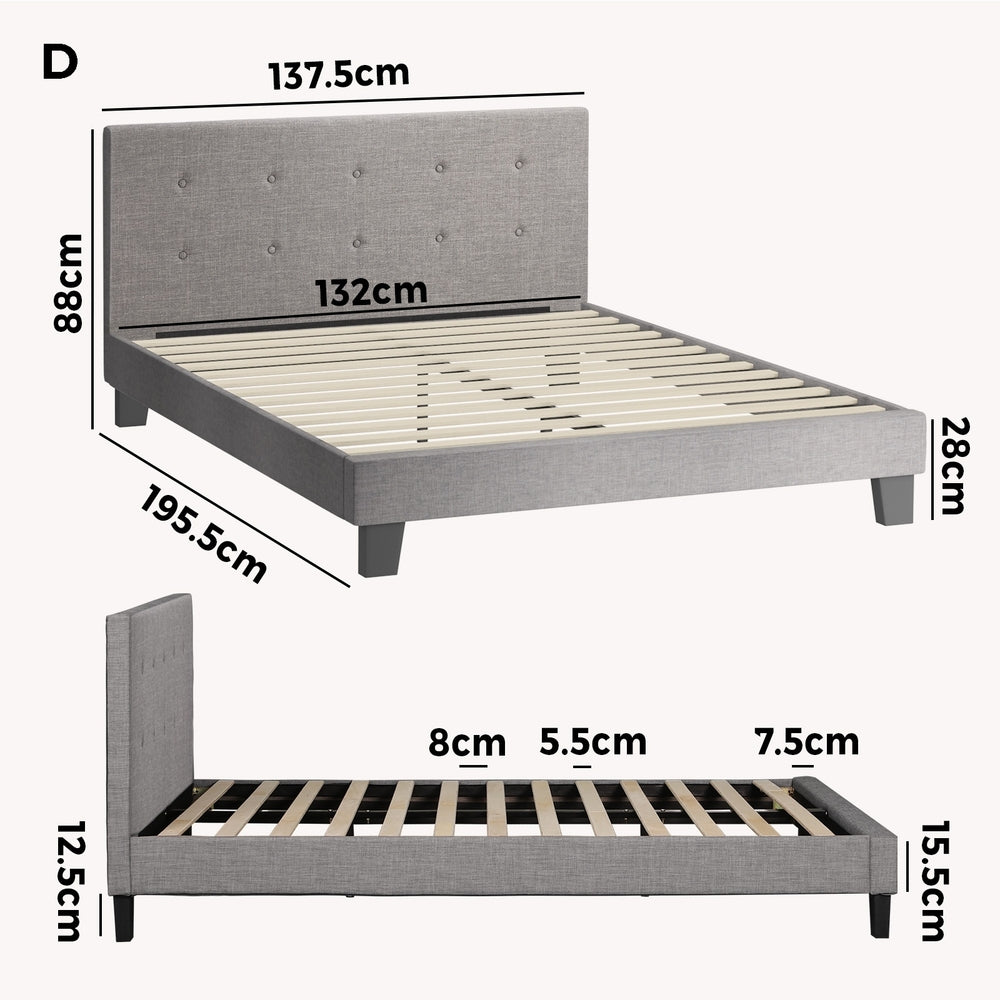 Stylish Fabric Wooden Bed Frame with Durable Design