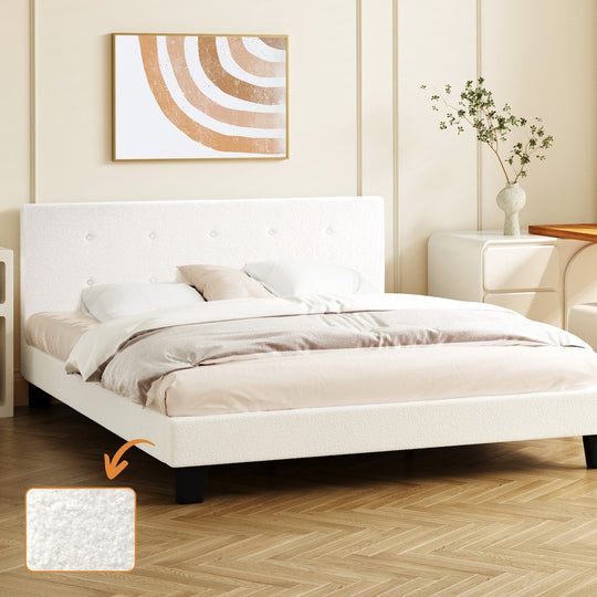 Stylish Fabric Wooden Bed Frame with Durable Design