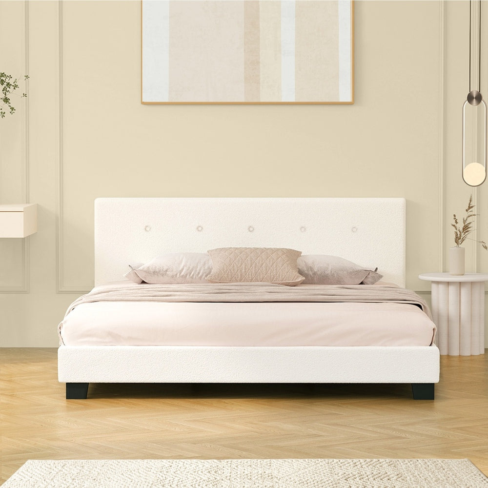 Stylish Fabric Wooden Bed Frame with Durable Design