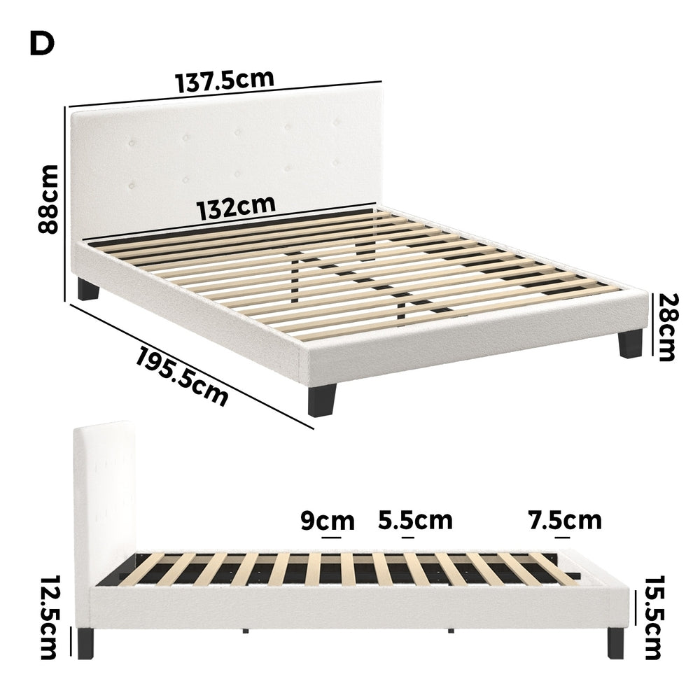 Stylish Fabric Wooden Bed Frame with Durable Design