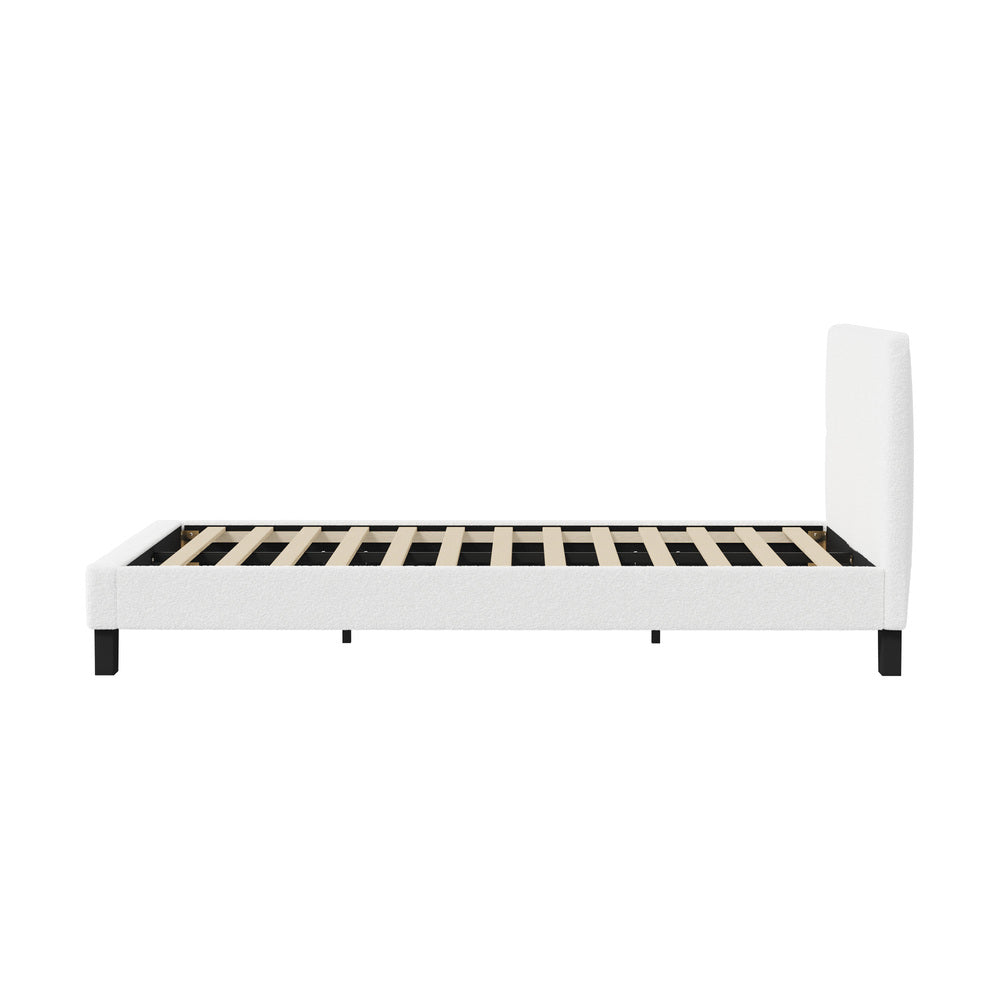Stylish Boucle Bed Frame with Durable Base Double/Queen/Single/King Size