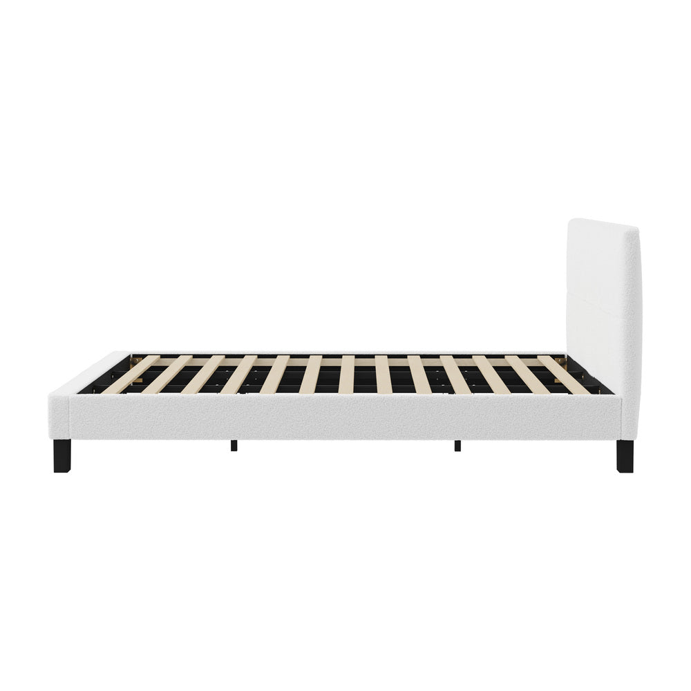 Stylish Boucle Bed Frame with Durable Base Double/Queen/Single/King Size