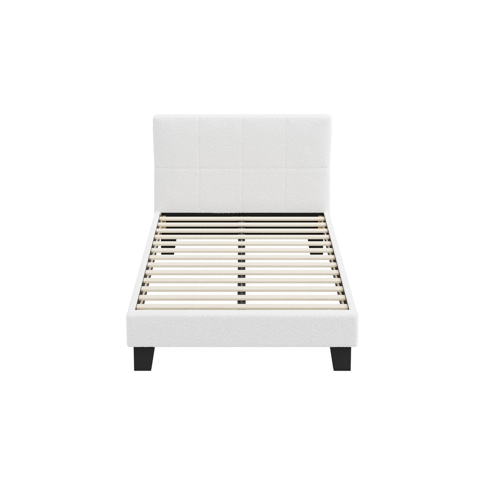 Stylish Boucle Bed Frame with Durable Base Double/Queen/Single/King Size