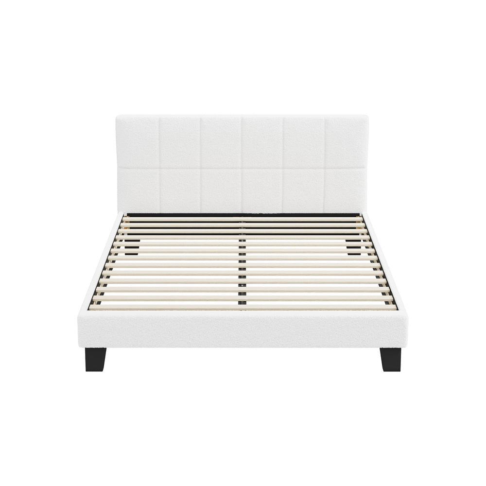 Stylish Boucle Bed Frame with Durable Base Double/Queen/Single/King Size
