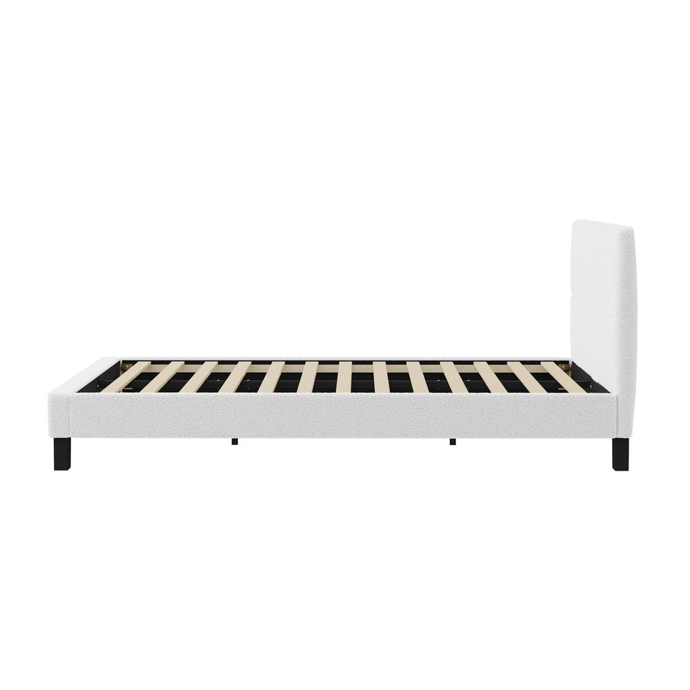 Stylish Boucle Bed Frame with Durable Base Double/Queen/Single/King Size