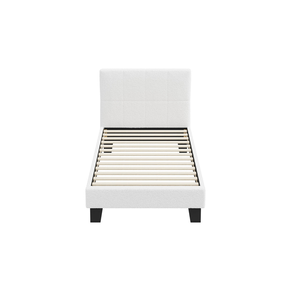 Stylish Boucle Bed Frame with Durable Base Double/Queen/Single/King Size