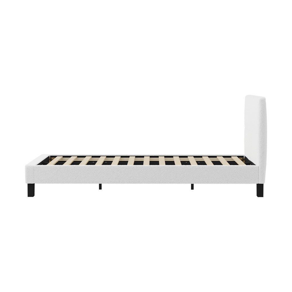 Stylish Boucle Bed Frame with Durable Base Double/Queen/Single/King Size