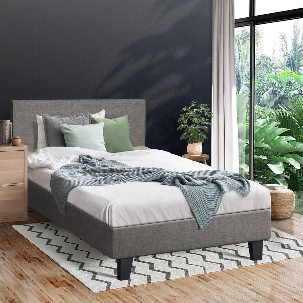 King Single Grey Platform Bed