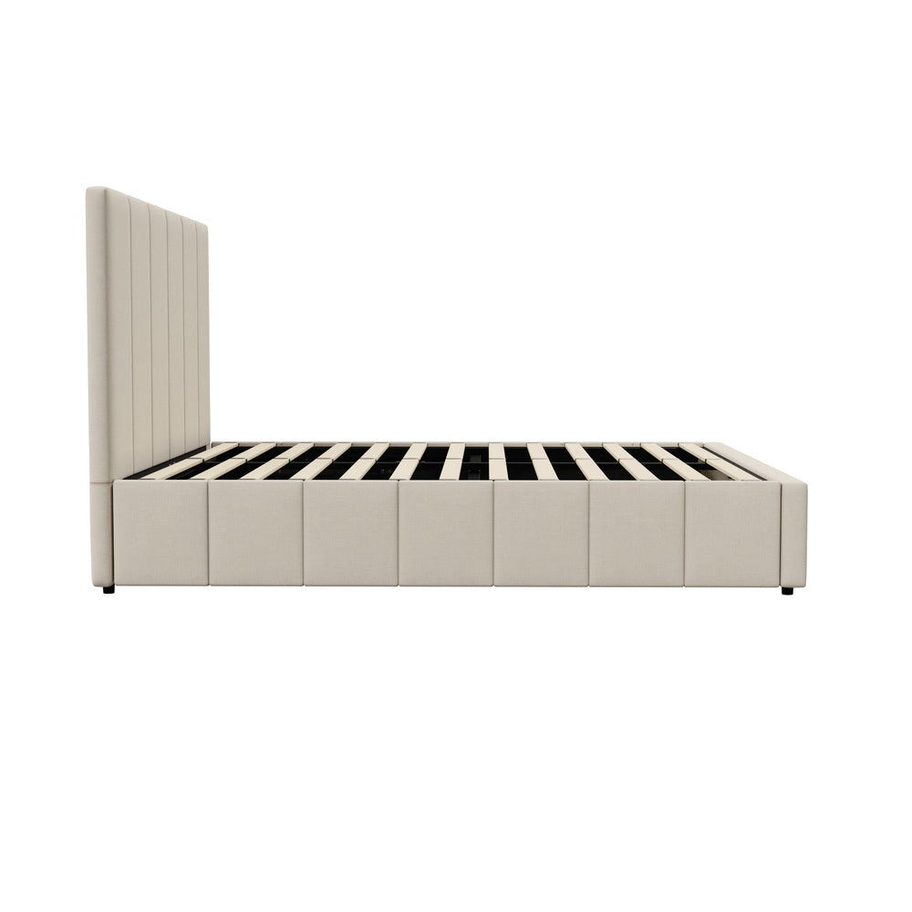 Built-In Storage Modern Gas Lift Bed Frame