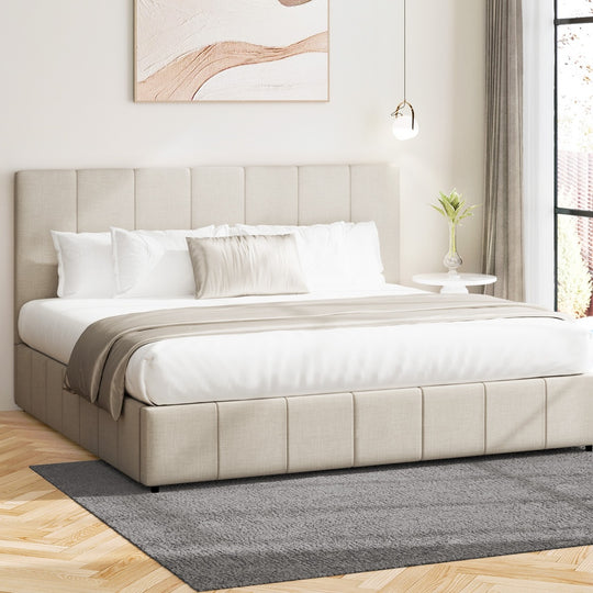 Built-In Storage Modern Gas Lift Bed Frame