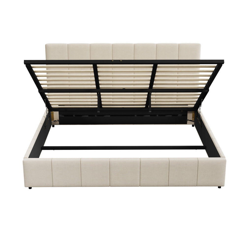 Built-In Storage Modern Gas Lift Bed Frame