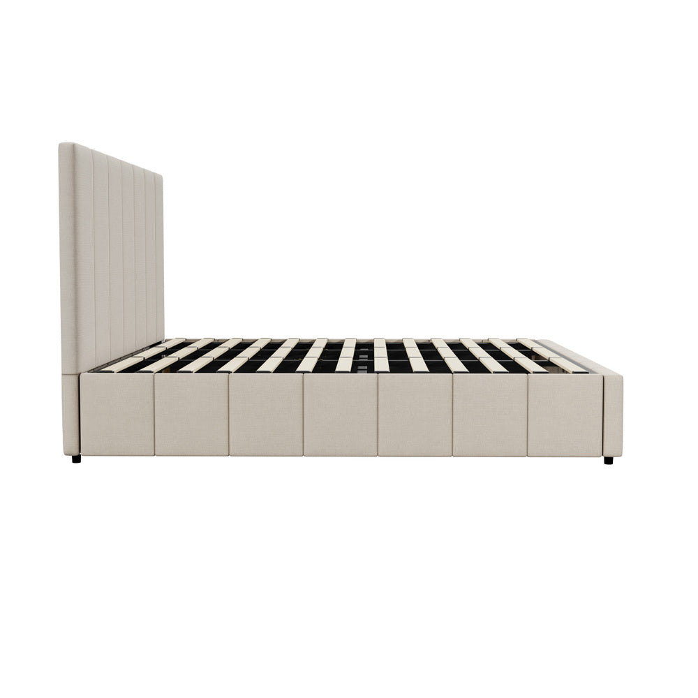 Built-In Storage Modern Gas Lift Bed Frame