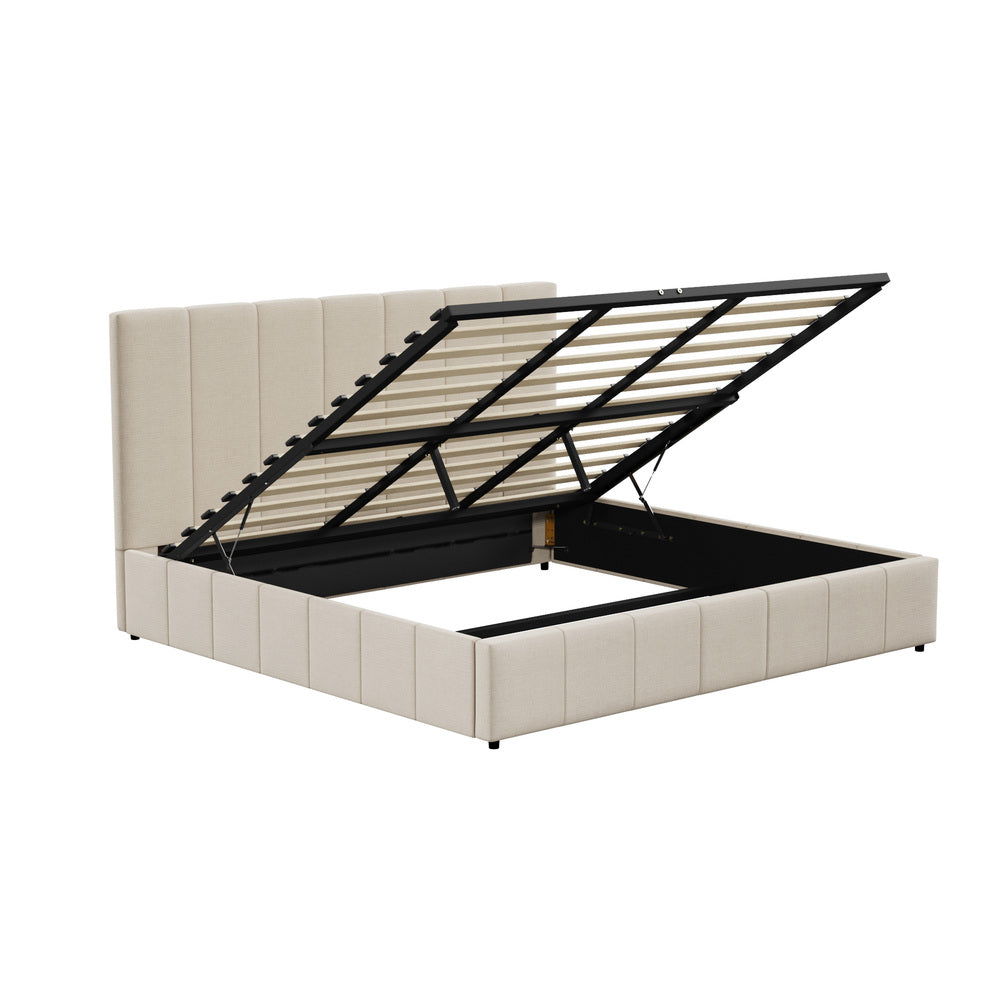 Built-In Storage Modern Gas Lift Bed Frame