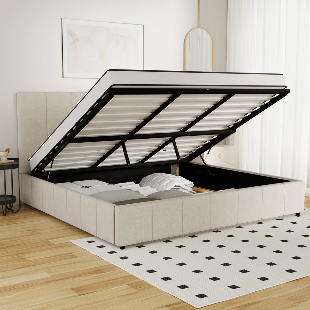 Built-In Storage Modern Gas Lift Bed Frame