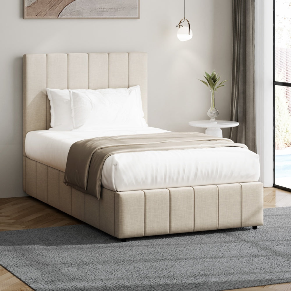 Built-In Storage Modern Gas Lift Bed Frame
