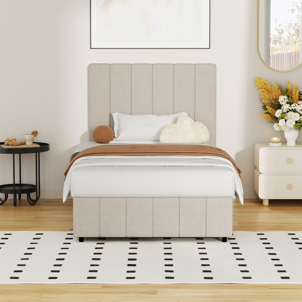 Built-In Storage Modern Gas Lift Bed Frame