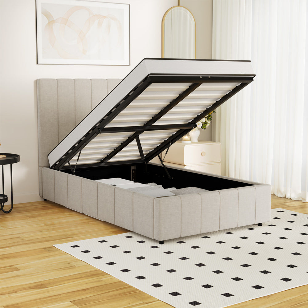 Built-In Storage Modern Gas Lift Bed Frame