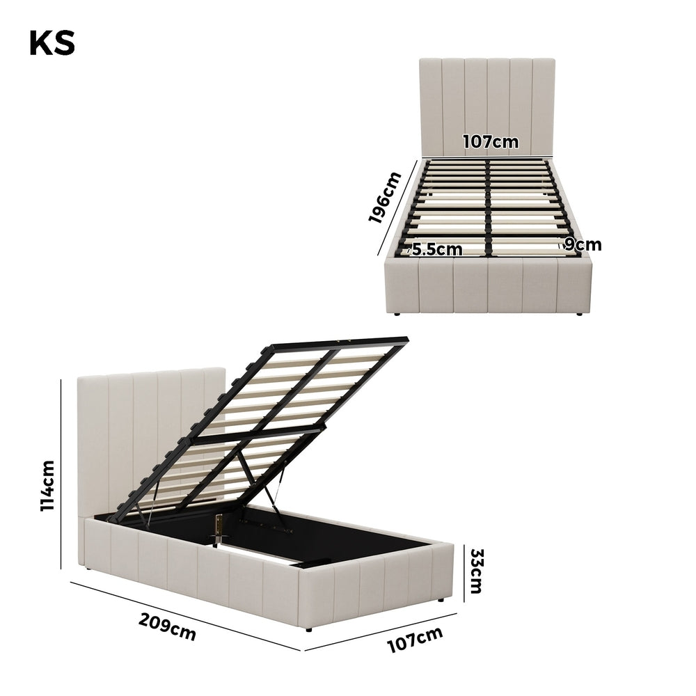 Built-In Storage Modern Gas Lift Bed Frame