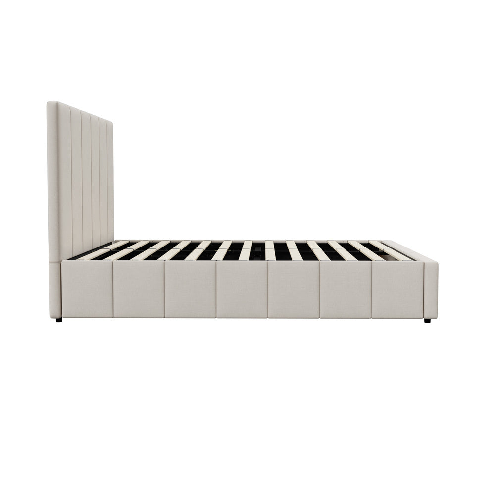 Built-In Storage Modern Gas Lift Bed Frame