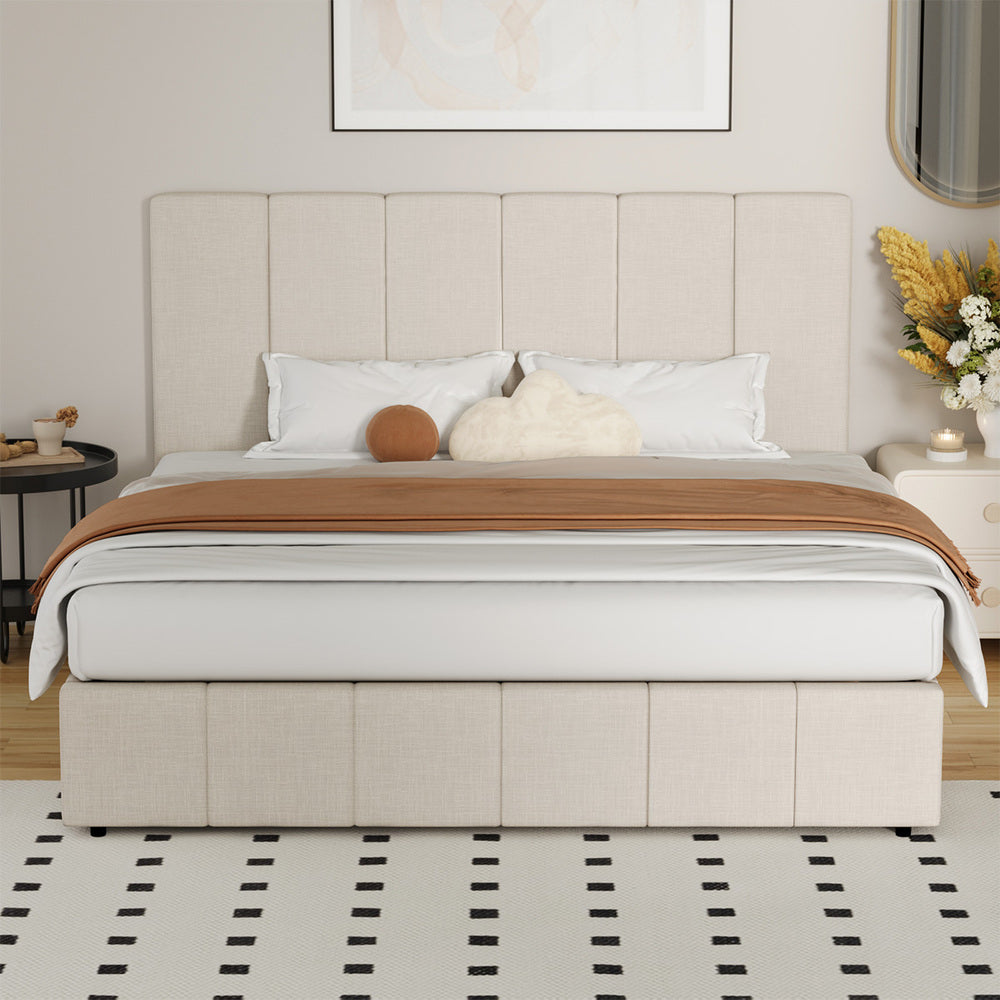 Built-In Storage Modern Gas Lift Bed Frame