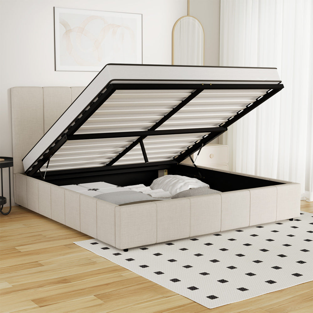 Built-In Storage Modern Gas Lift Bed Frame