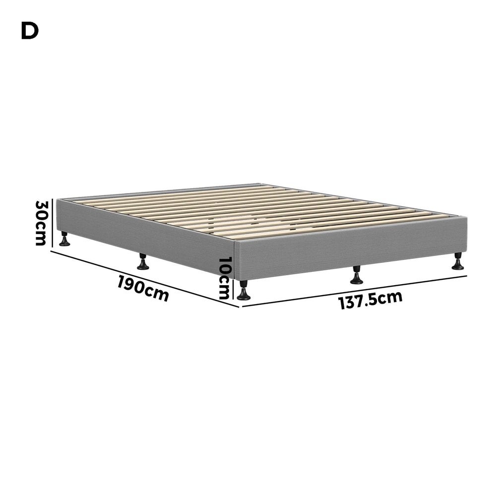 Fabric Upholstered Bed Frame with Sturdy Construction S/D/Q/K/KS