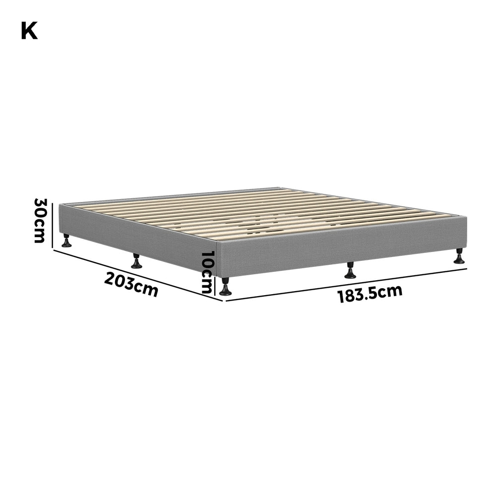 Fabric Upholstered Bed Frame with Sturdy Construction S/D/Q/K/KS