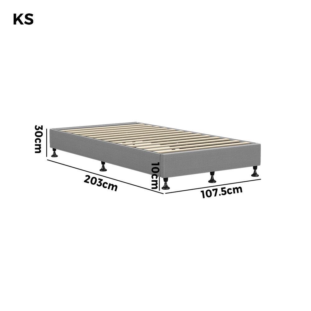 Fabric Upholstered Bed Frame with Sturdy Construction S/D/Q/K/KS