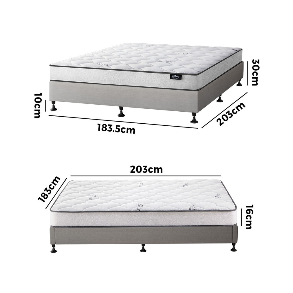 Upholstered Bed Frame with Mattress D/K/KS/S