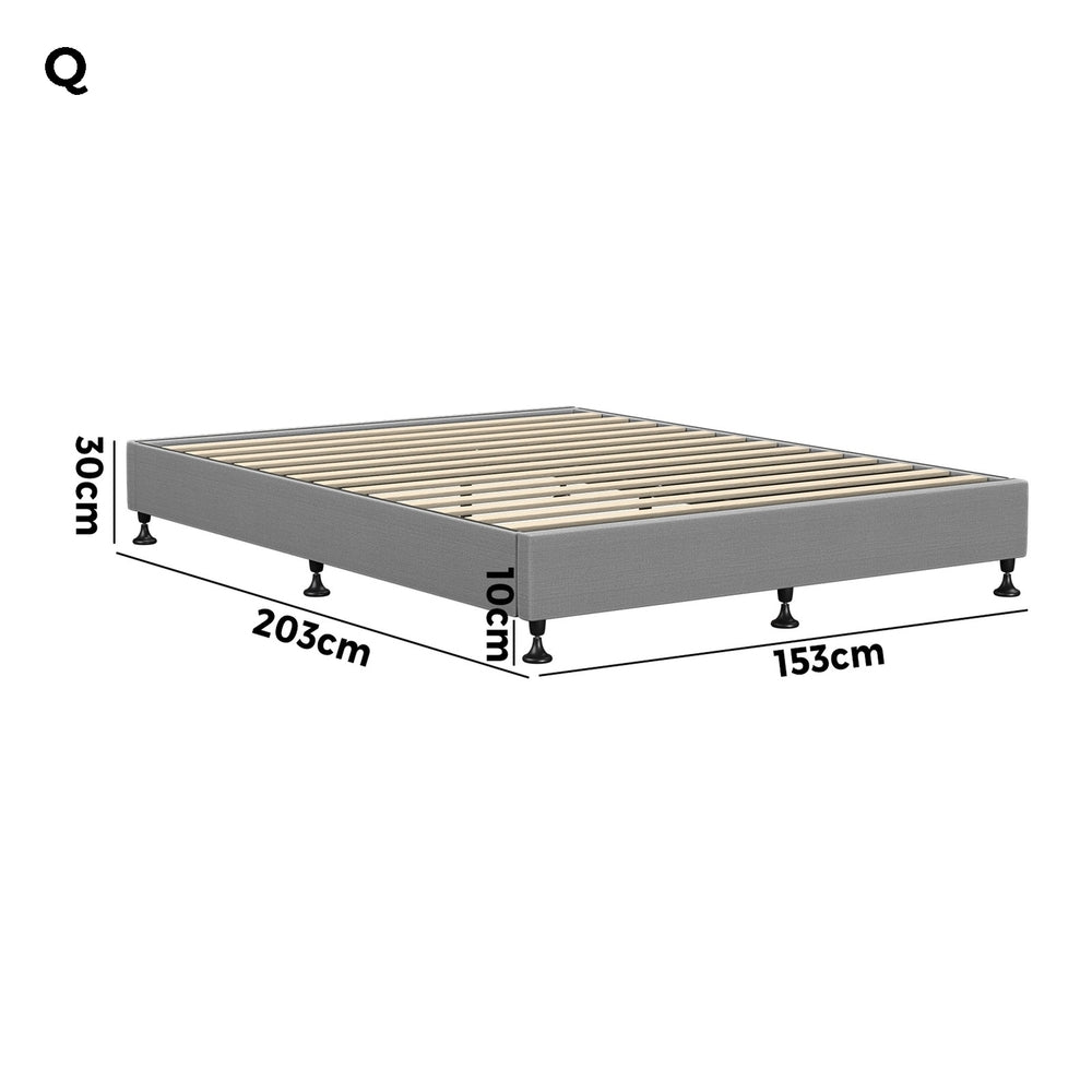 Fabric Upholstered Bed Frame with Sturdy Construction S/D/Q/K/KS