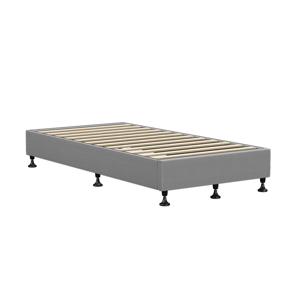 Modern Grey Fabric Bed Frame with Durable Construction and Sleek Design Single