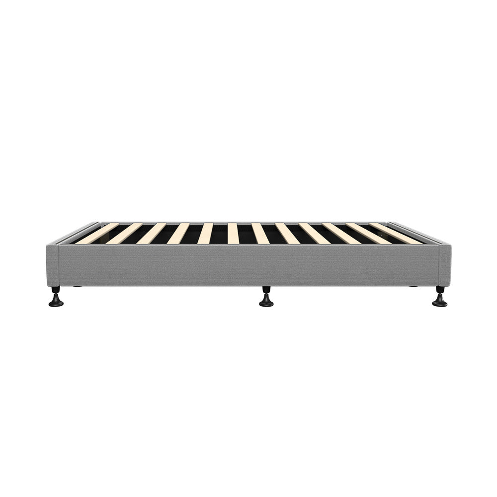 Modern Grey Fabric Bed Frame with Durable Construction and Sleek Design Single