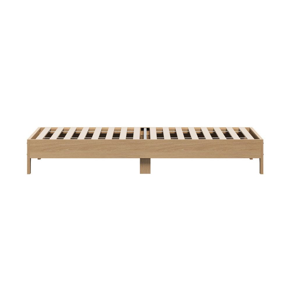 King Single Wooden Bed Frame Natural 203x107x30cm