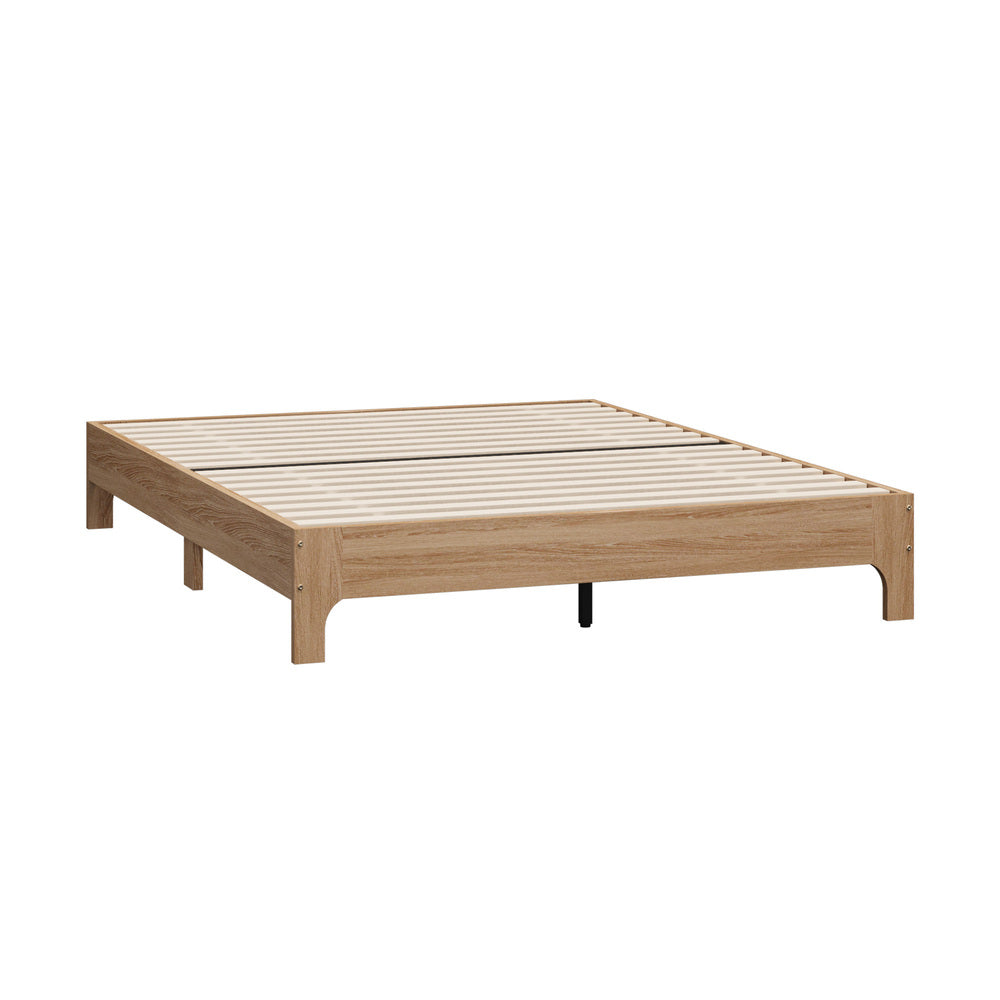Queen Wooden Bed Frame Natural 203x153x30cm