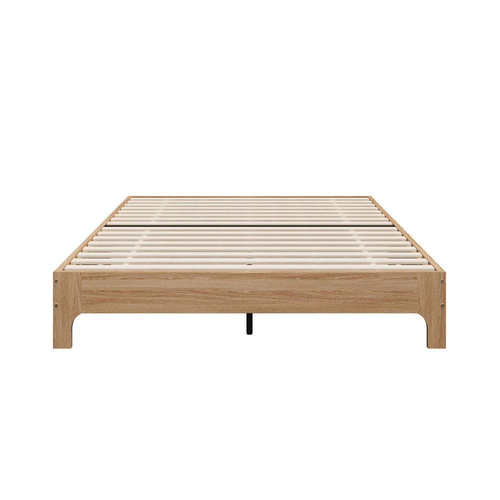 Queen Wooden Bed Frame Natural 203x153x30cm