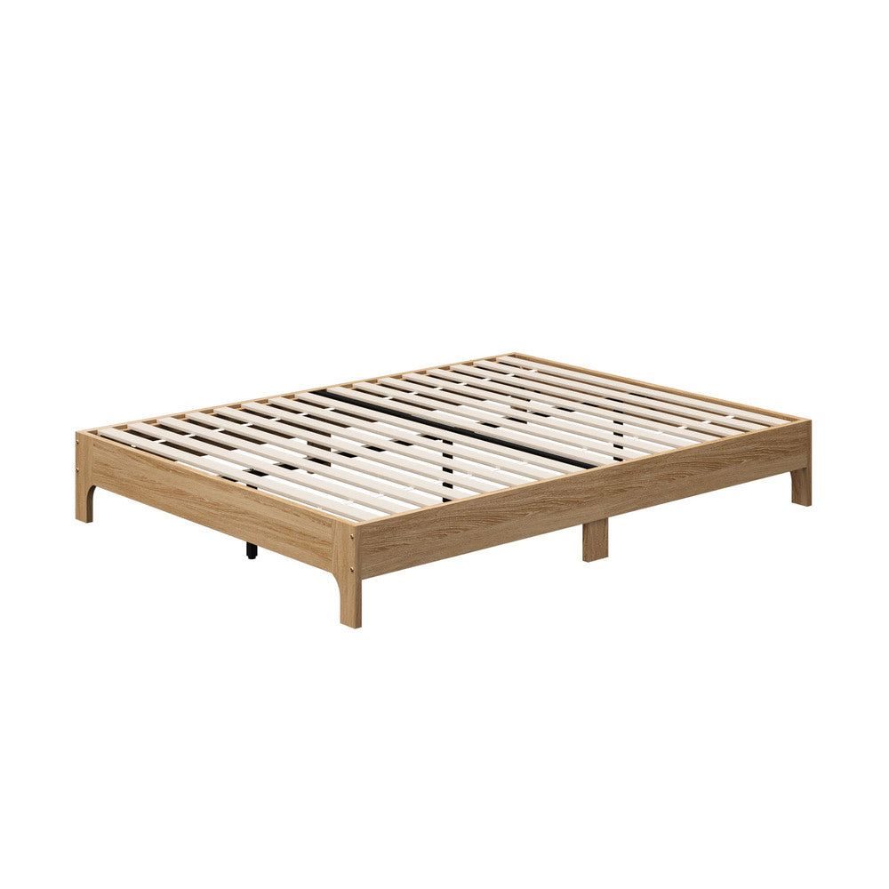 Queen Wooden Bed Frame Natural 203x153x30cm