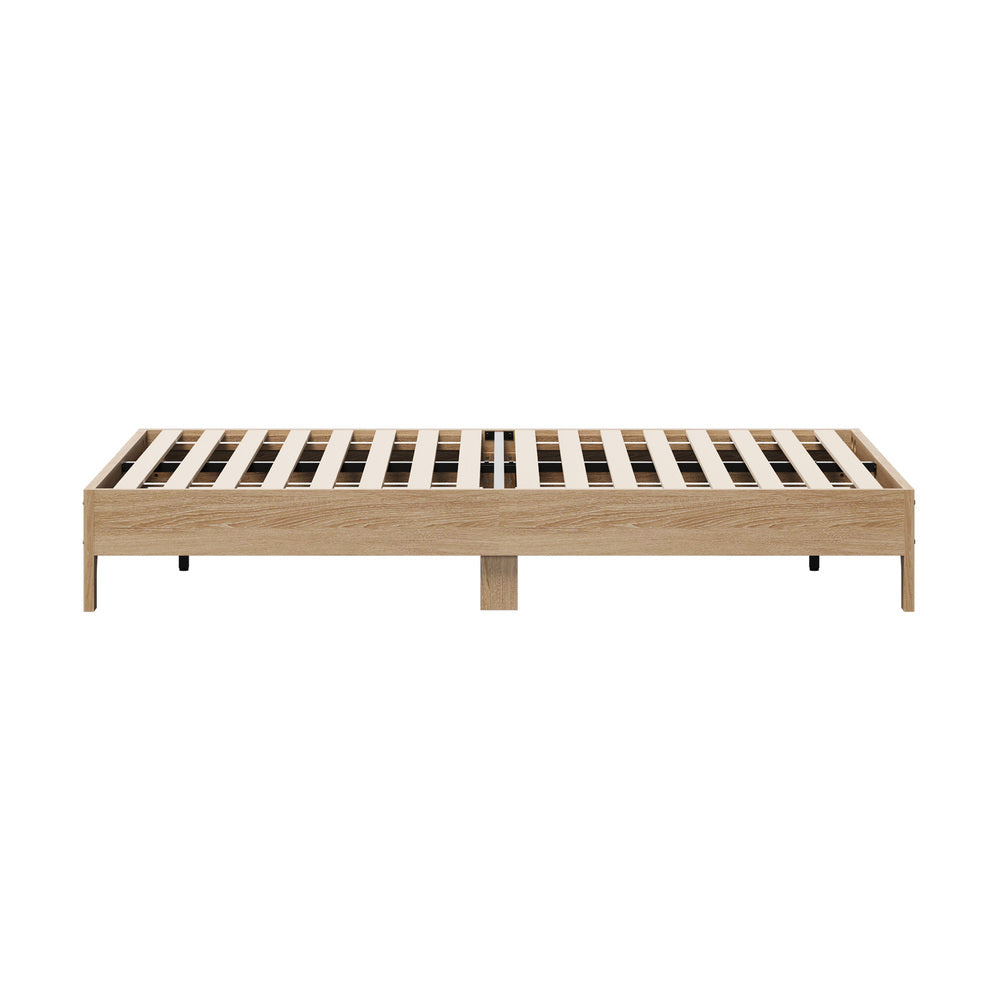Queen Wooden Bed Frame Natural 203x153x30cm