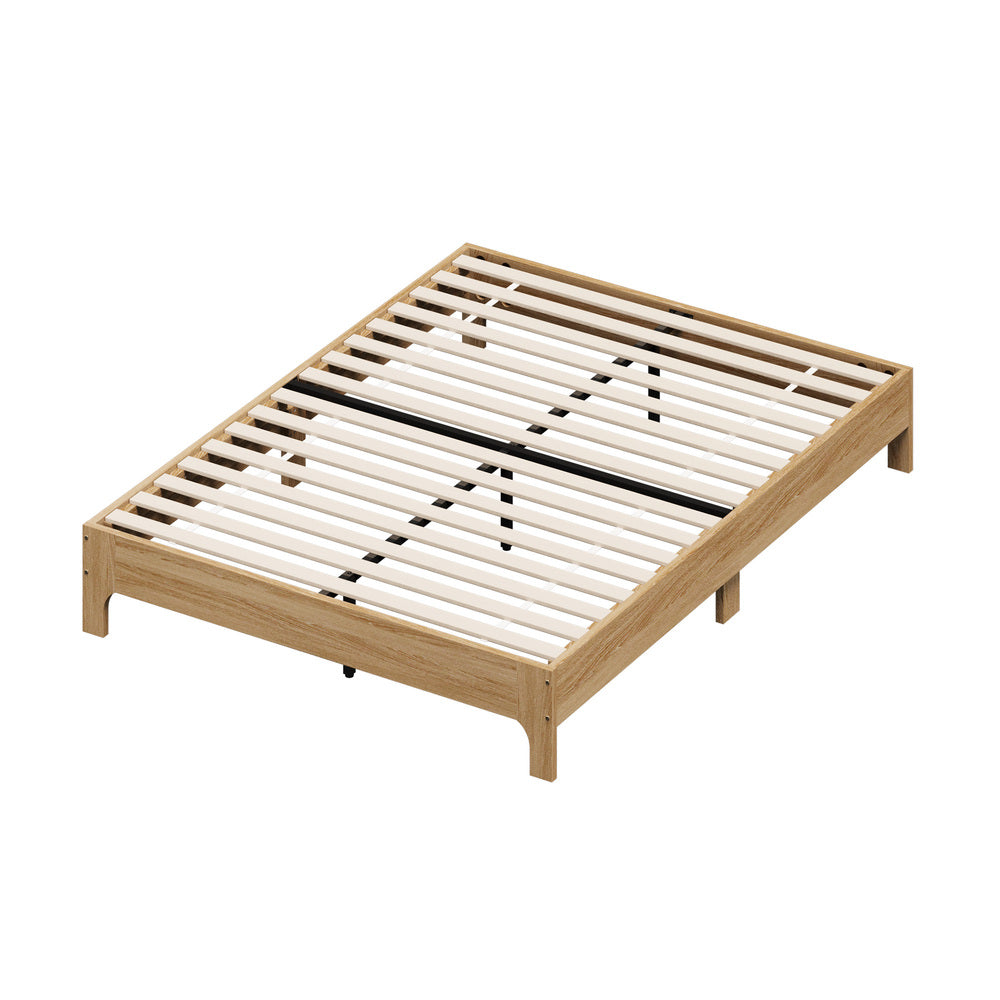 Queen Wooden Bed Frame Natural 203x153x30cm