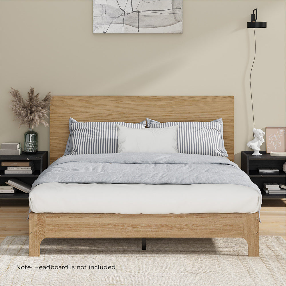 Queen Wooden Bed Frame Natural 203x153x30cm