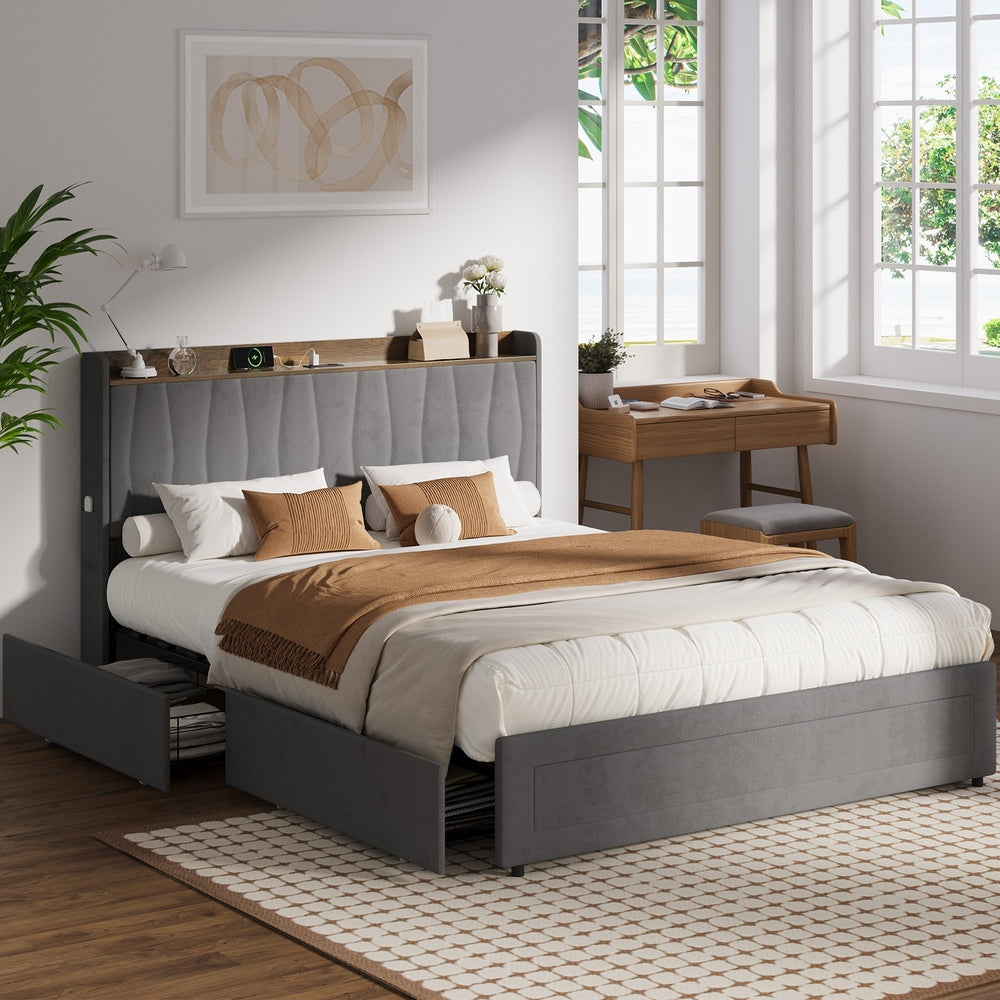Queen Bed Frame With Storage