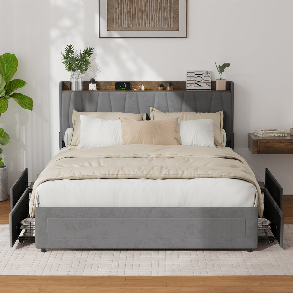 Queen Bed Frame With Storage