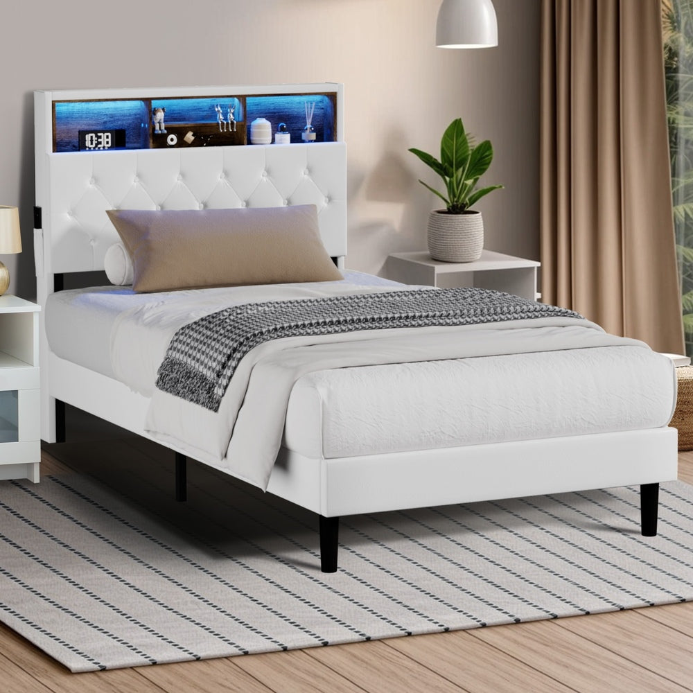 King Single LED Bedhead Bed
