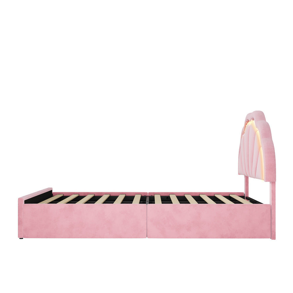 Pink bed frame king single, view 8