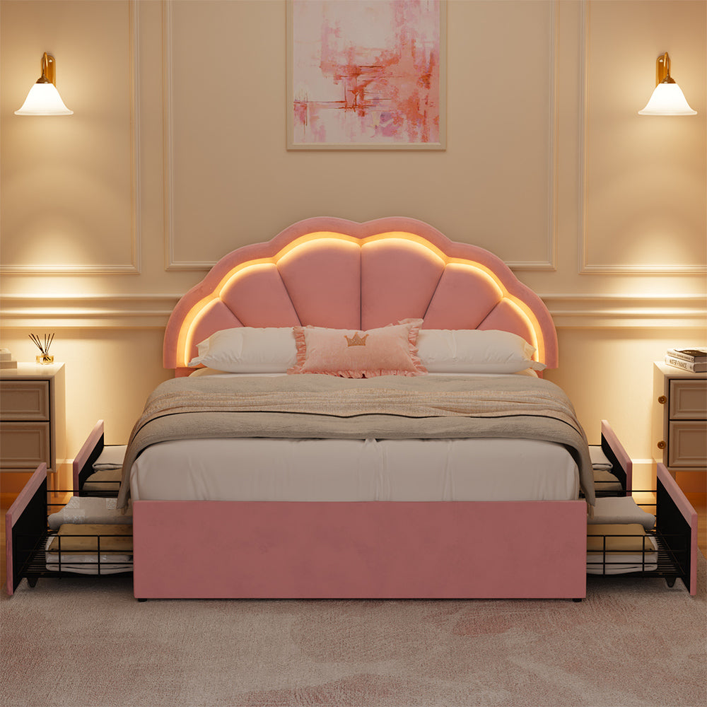 Pink bed frame king single