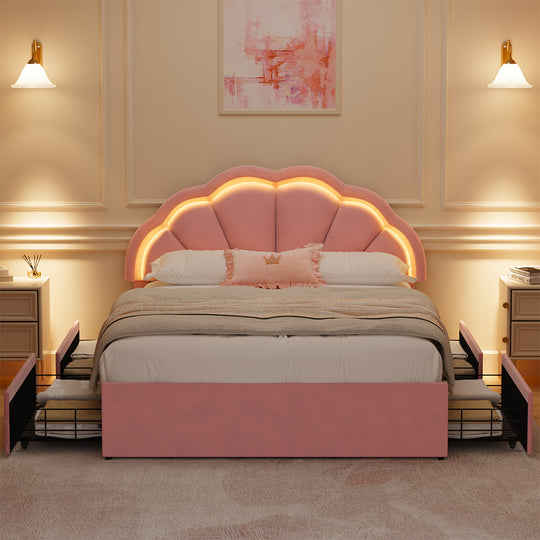 Pink bed frame king single