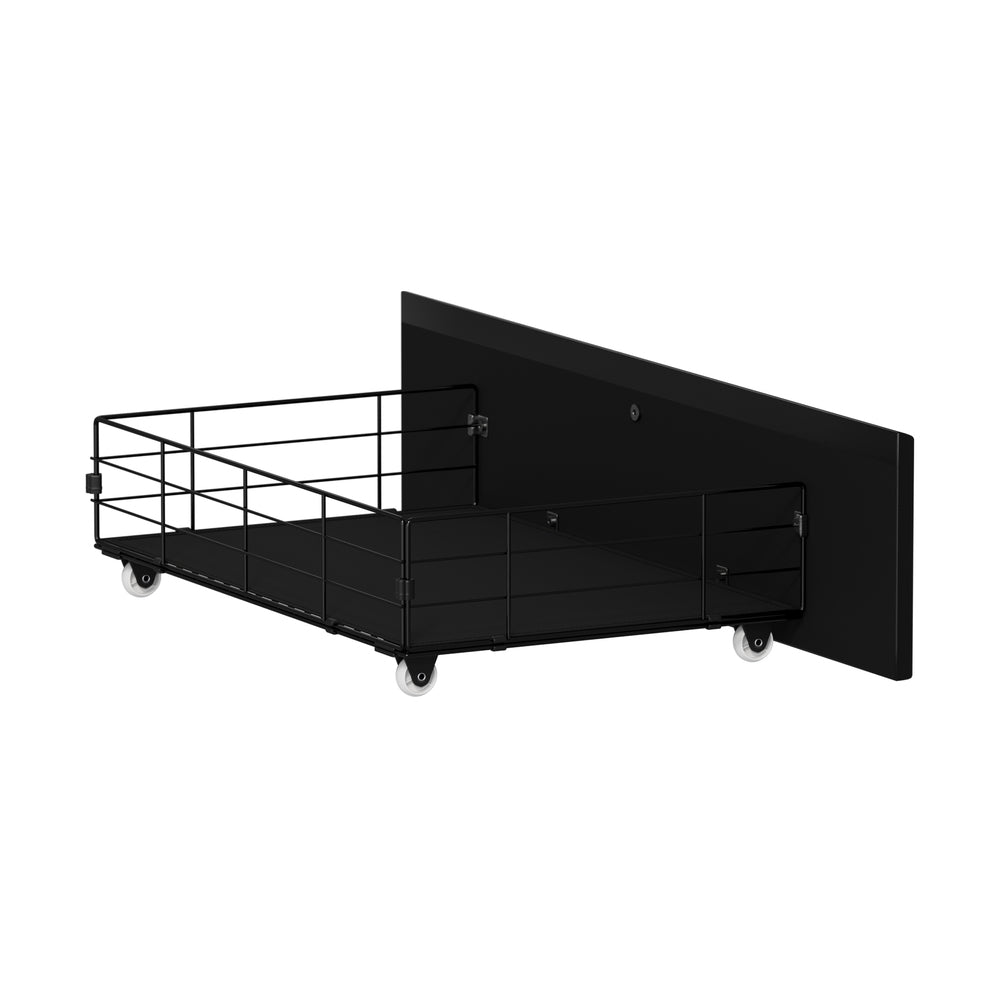 Black Metal Trundle Drawer with Wheels for Bed Frame 4-Pack