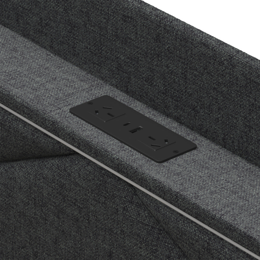 Bed Frame Double with LED Headboard Charging Port 4 Drawers