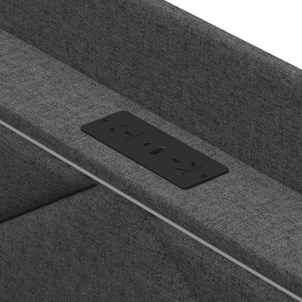 Bed Frame King Single with LED Headboard Charging 4 Drawers
