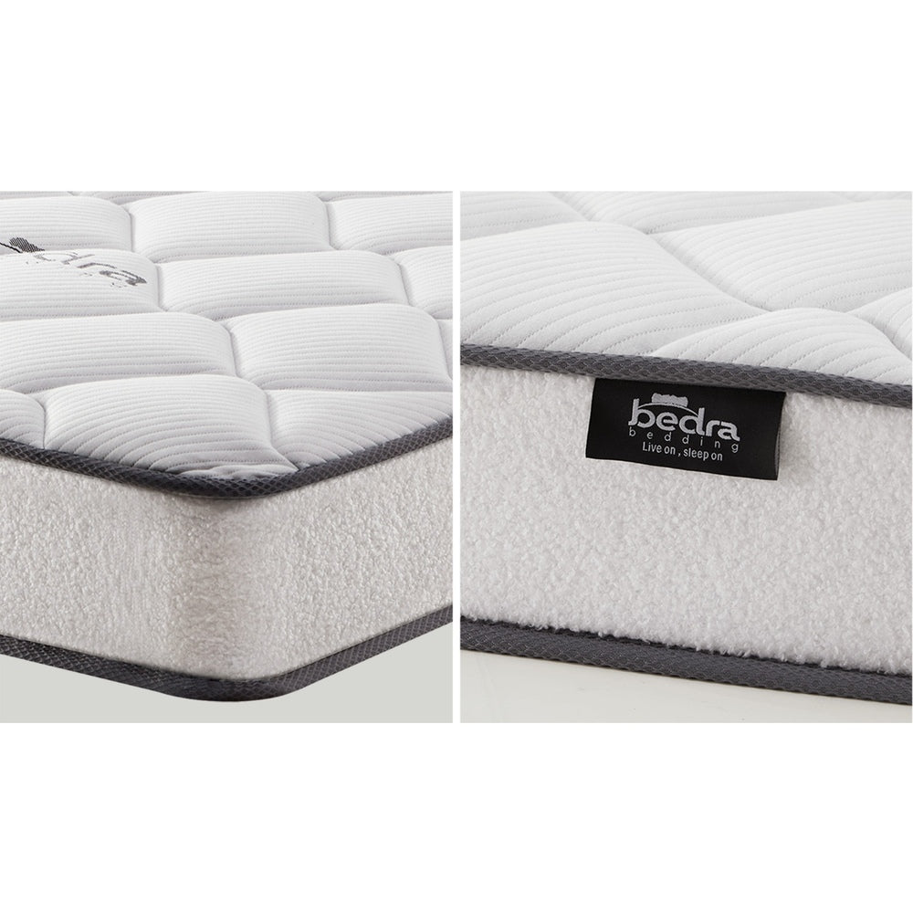 Pink/White Velvet Bed Frame with Mattress and Stylish Design Double Size